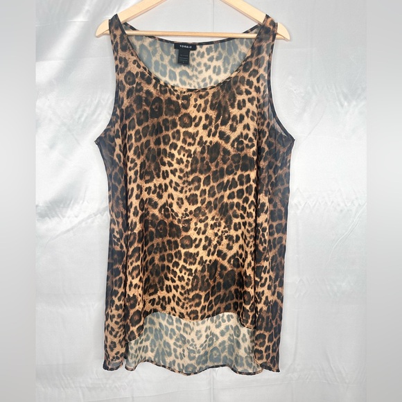 torrid Tops - Torrid Brown Leopard Animal Print Hi-Lo Tank Top – Size 1